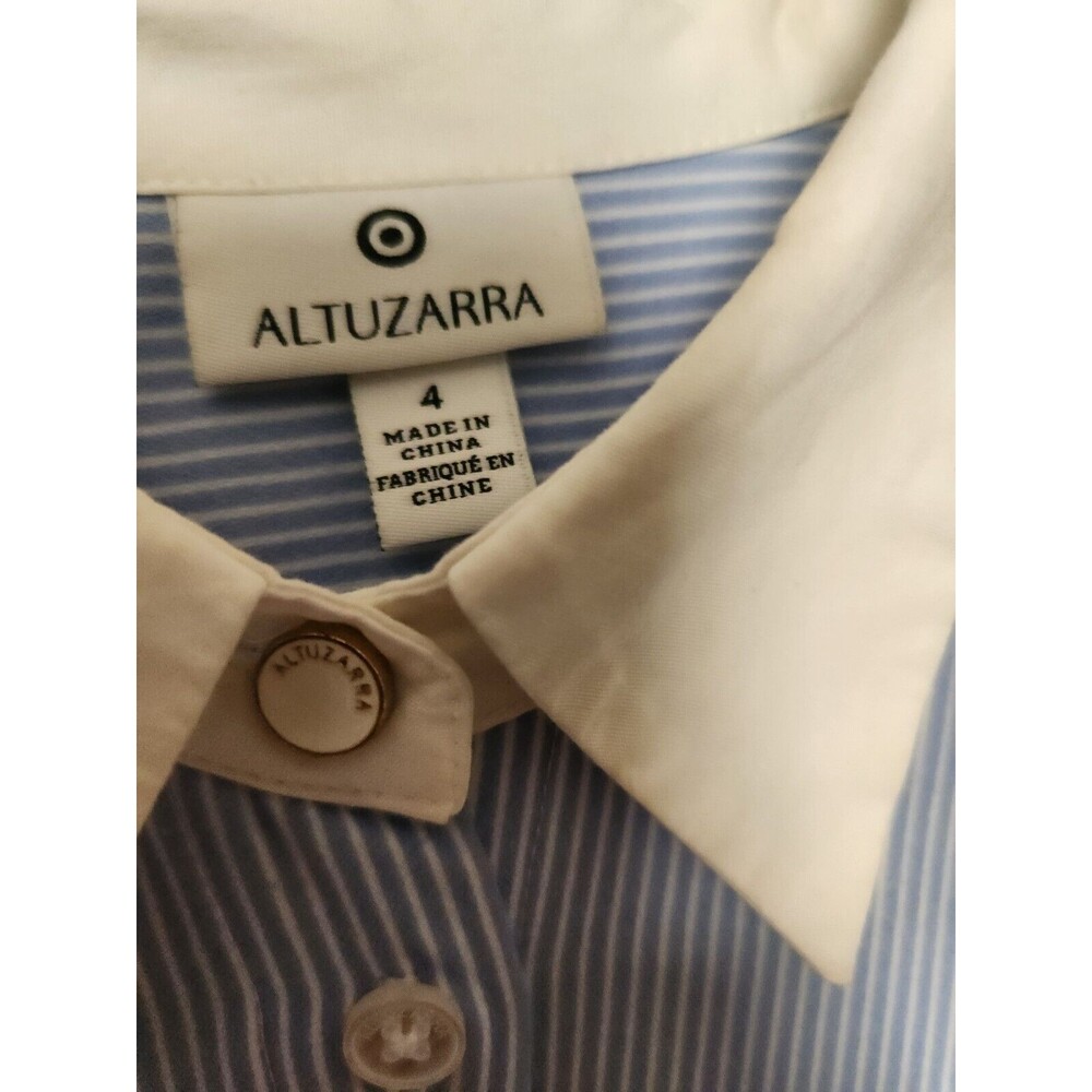 Altuzarra Pinstripe Blue and Brown Snakeprint Career Office Dress - Picture 6 of 15